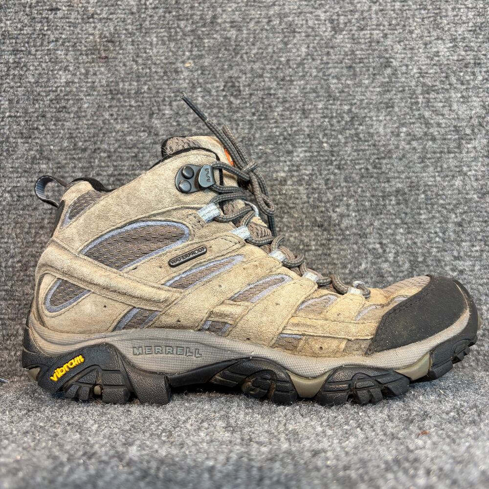 Merrell Womens Moab 2 Vent Hiking Shoes Size 7 Gray Suede Outdoor Trail Sneakers